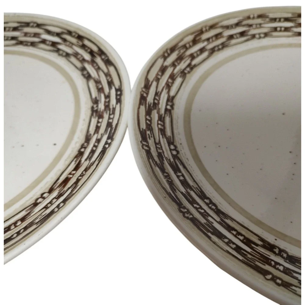 Vintage Royal China Dinner Plates Basketweave‎ Cavalier Ironstone Set of Two